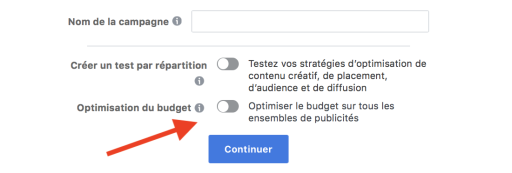 optimisation de budget de campagne facebook